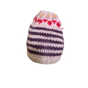Free People Striped Knit Beanie Colorful Pattern - Adult One Size 70% Acrylic 30